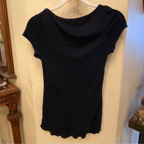 PURE T Women Navy Maternity ‘June Baby’ Rhinestone Short Sleeve Top Size 1 (Sml) - Picture 6 of 9